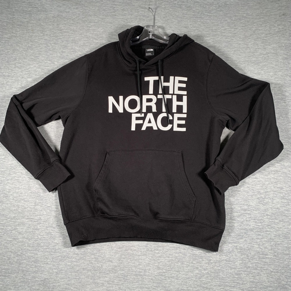 The North‎ Face Hoodie Mens Large Black Logo Graphic Pullover Fleece Sweatshirt